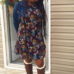 FLORAL NAVY BLUE DRESS 💗